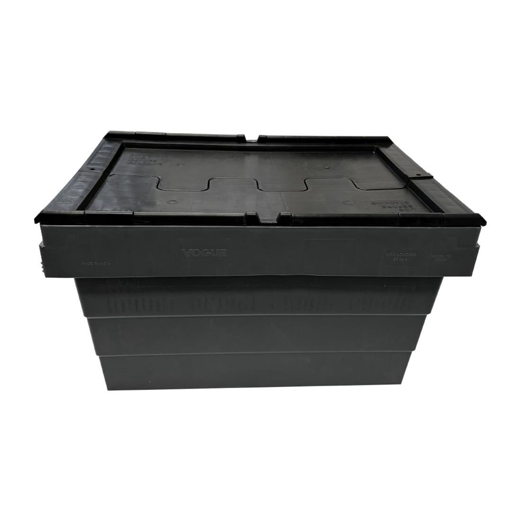 Picture of Vogue Plastic Transport Storage Crate with Attached Lid 600x400x320mm