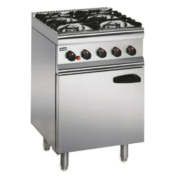 Picture of Lincat Silverlink 600 Natural Gas Free-standing Oven Range - Castors at Rear - 4 Burners - W 600 mm - 23.8 kW