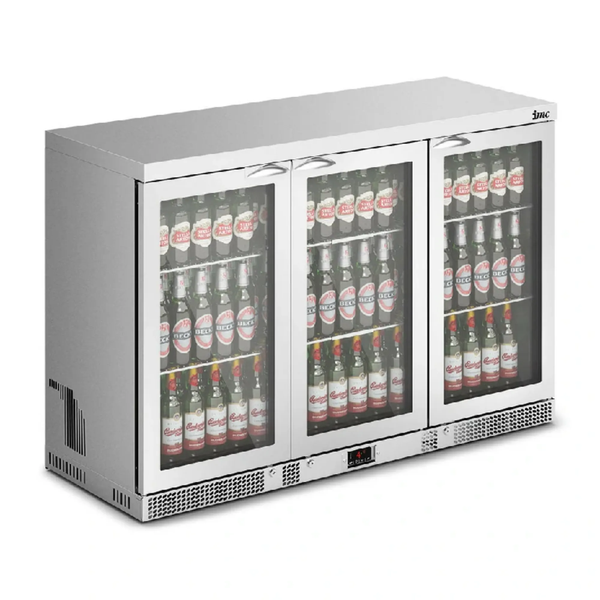 Picture of IMC Mistral M135 Bottle Cooler [Front Load] - Glass Door - Stainless Steel Frame - H 900 mm - W 1350 mm - 0.357 kW - F77/350