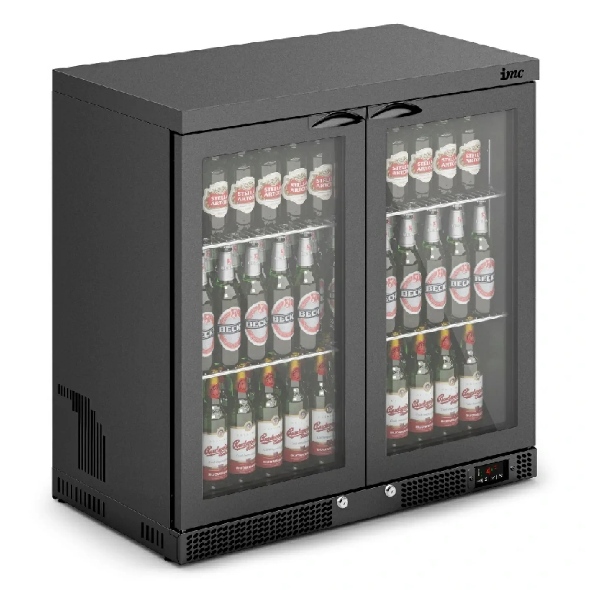 Picture of IMC Mistral M90 Bottle Cooler [Front Load] - Glass Door - Black Painted Frame - H 900 mm - W 900 mm - 0.232 kW - F77/250/B