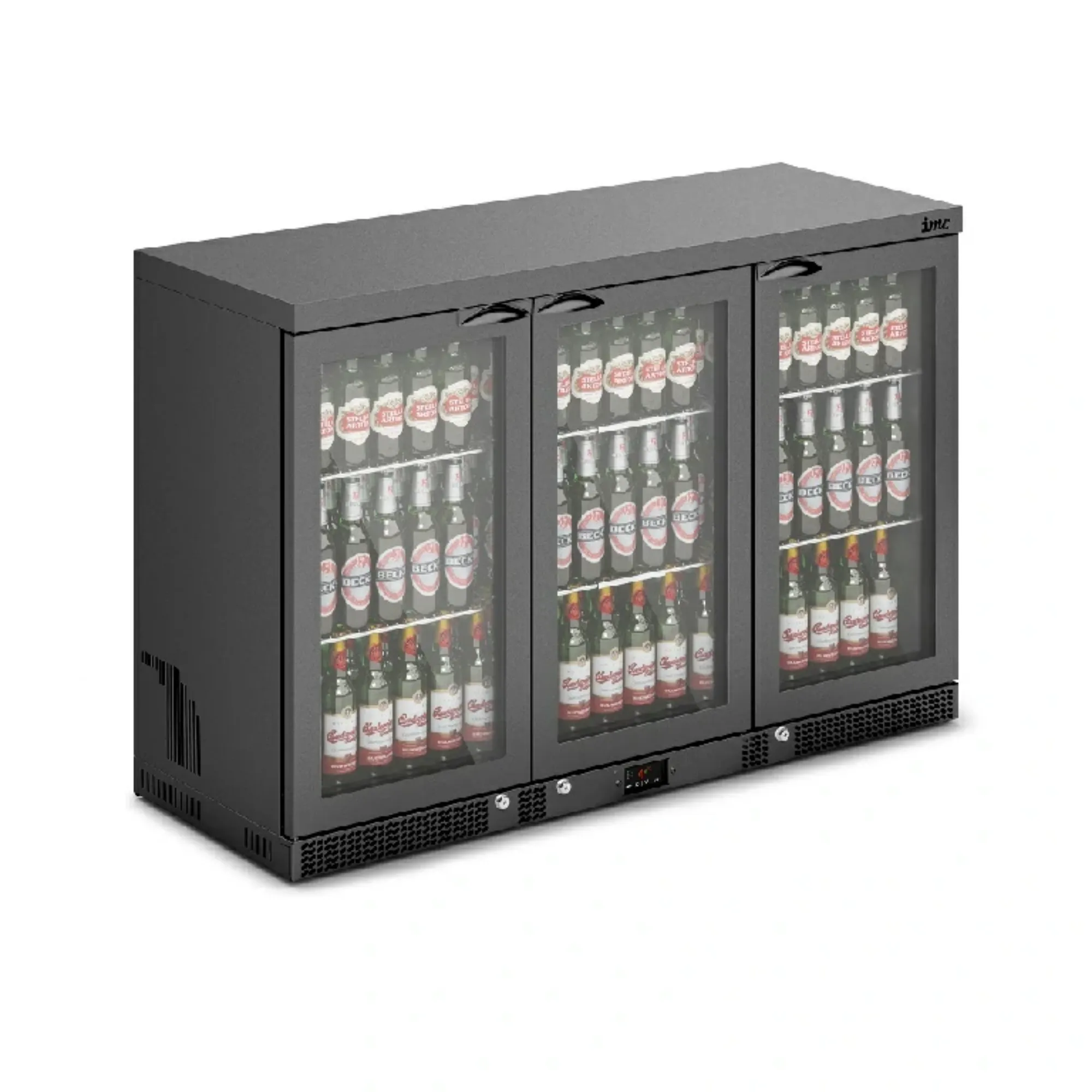 Picture of IMC Mistral M135 Bottle Cooler [Front Load] - Glass Door - Black Painted Frame - H 900 mm - W 1350 mm - 0.357 kW - F77/350/B