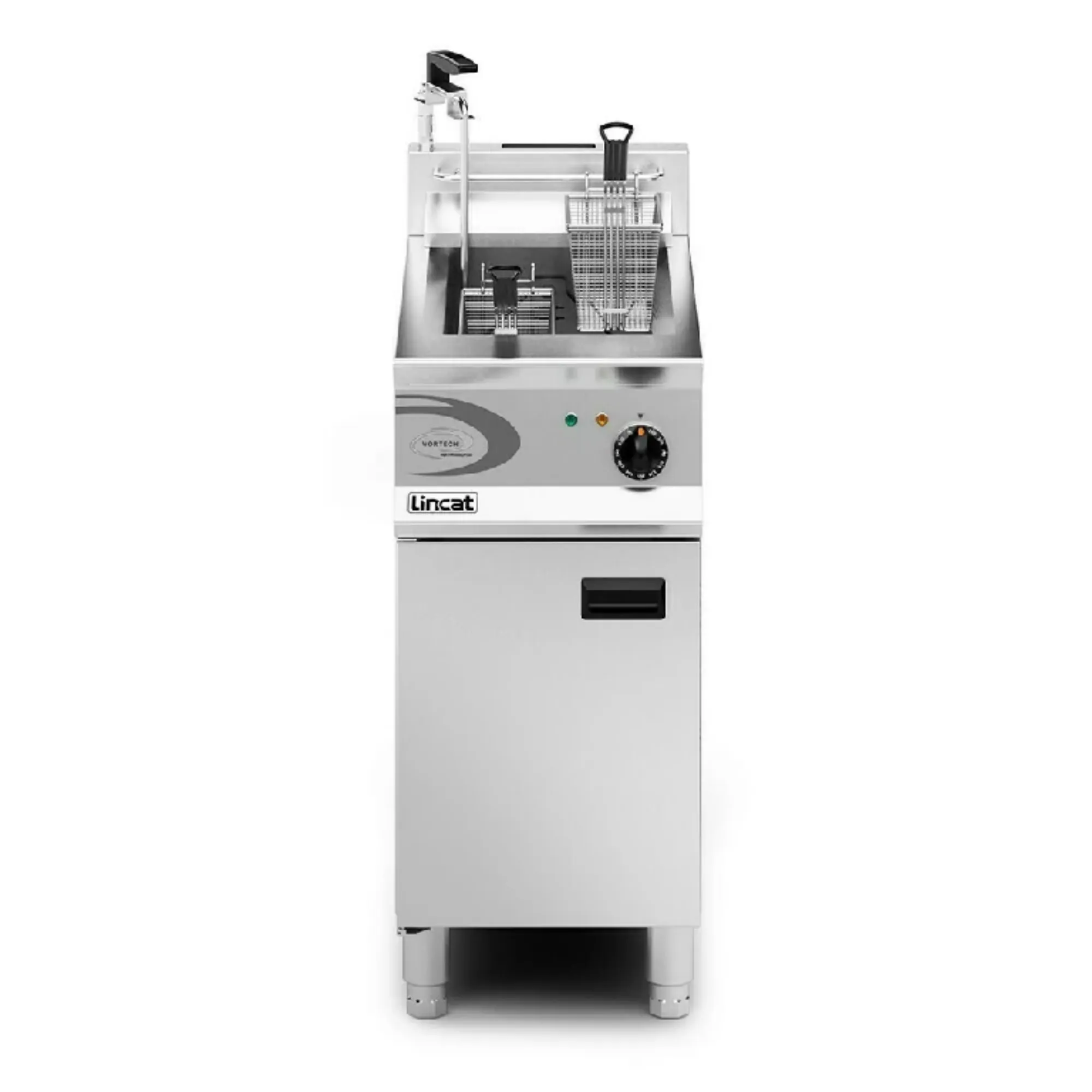 Picture of OG8115/OP/N - Lincat Opus 800 Natural Gas Free-standing Single Tank Fryer with Pumped Filtration - OG8115/OP/N