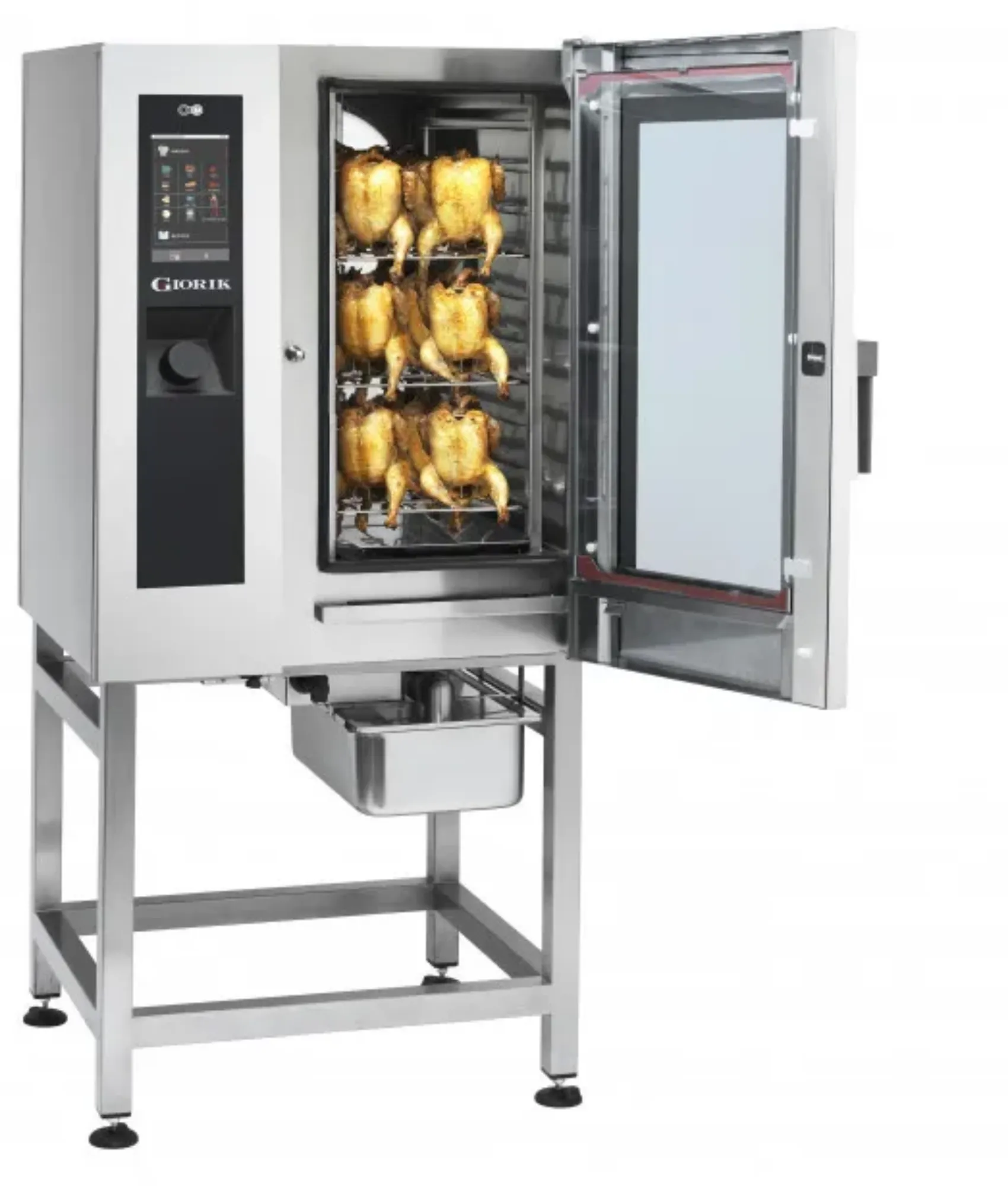 Picture of Giorik SETE101FW 10 X 1/1Gn - Solid Back Electric Chicken Combi Oven With Wash System - SETE101FWOG