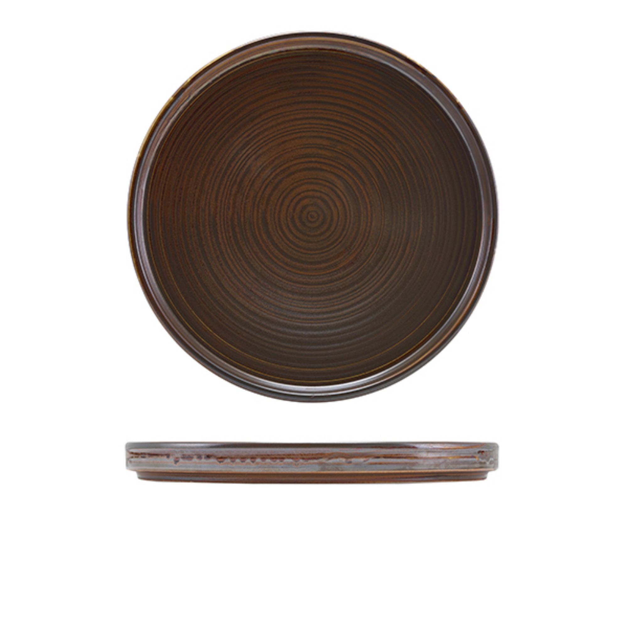 Picture of Terra Porcelain Rustic Copper Low Presentation Plate 25cm - Pack of 6 - LP-PRC25