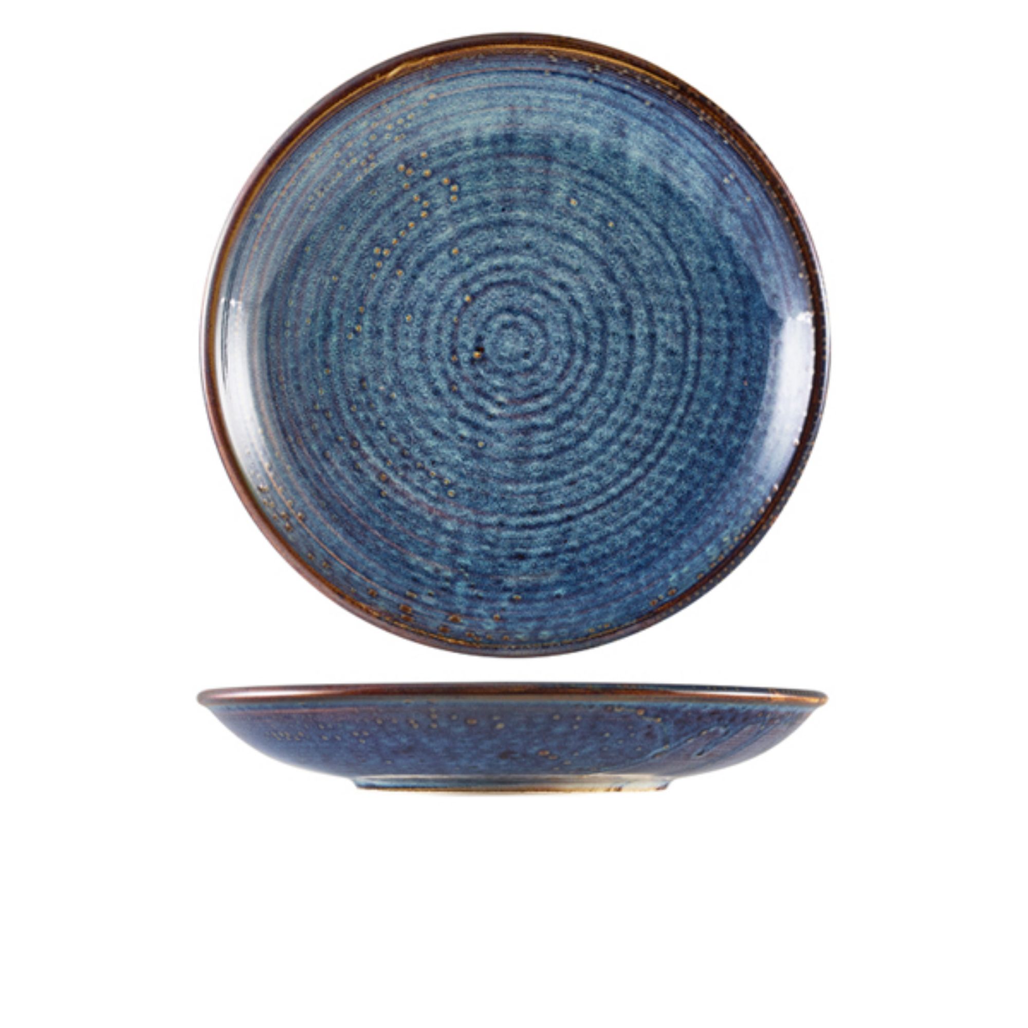 Picture of Terra Porcelain Aqua Blue Deep Coupe Plate 28cm - Pack of 3 - DC-PBL28