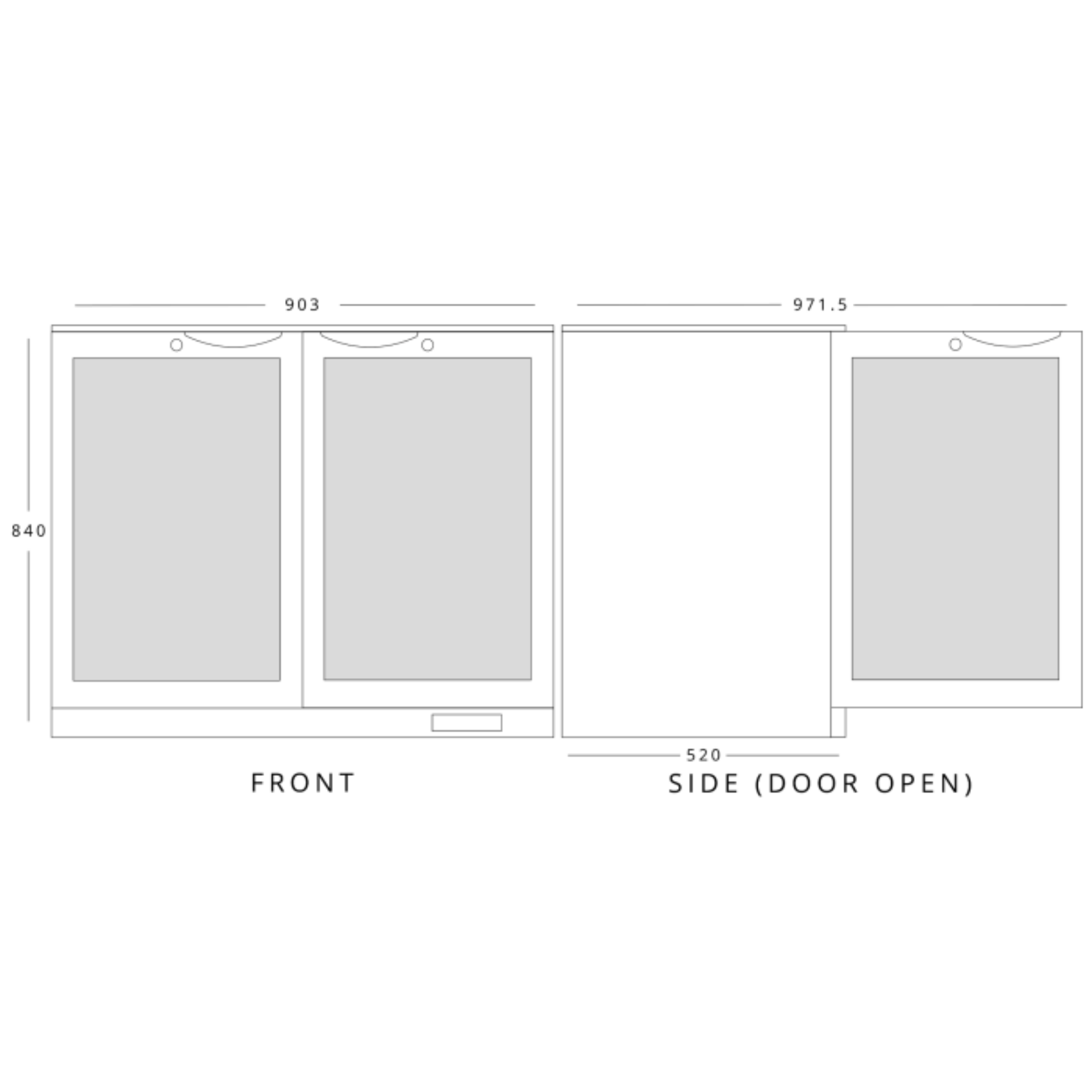 Picture of BLIZZARD Double Door Low Height Bar Bottle Cooler (168 Btl)