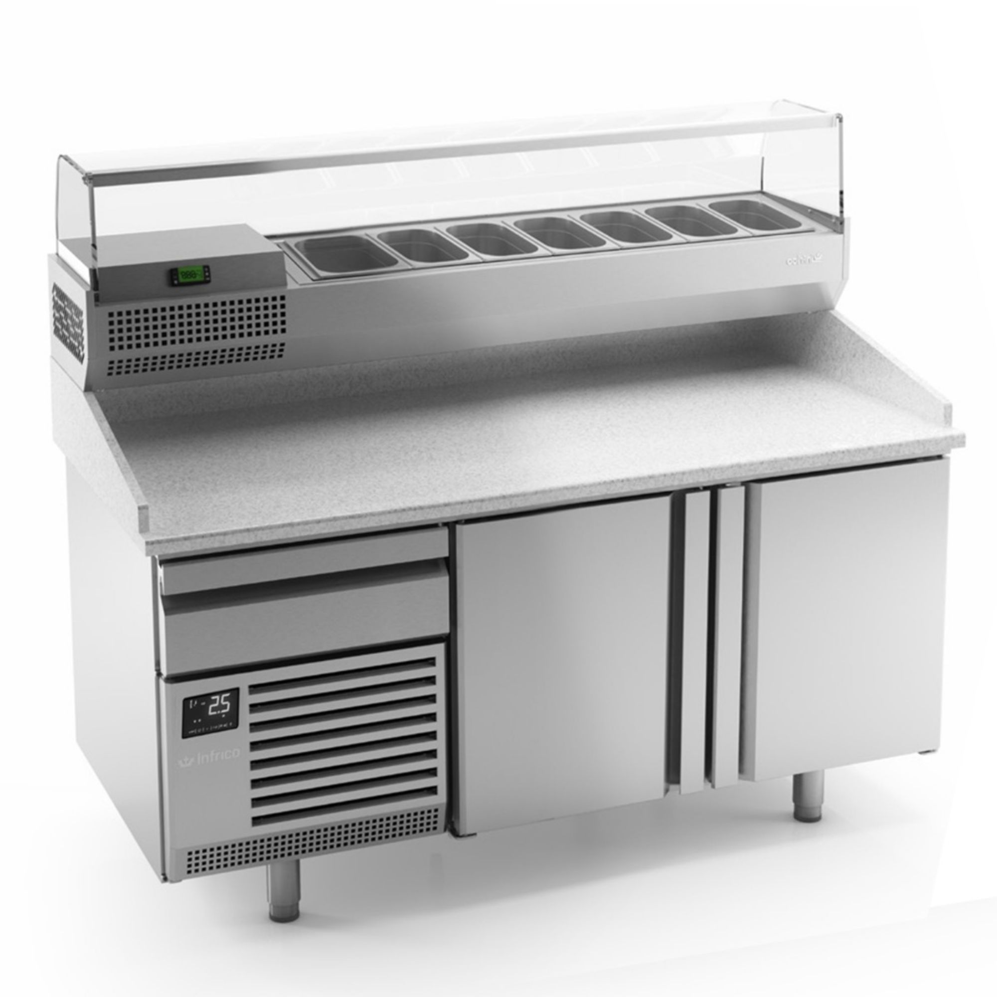 Picture of INFRICO 2 Door Pizza Prep Counter 485L - MP1740