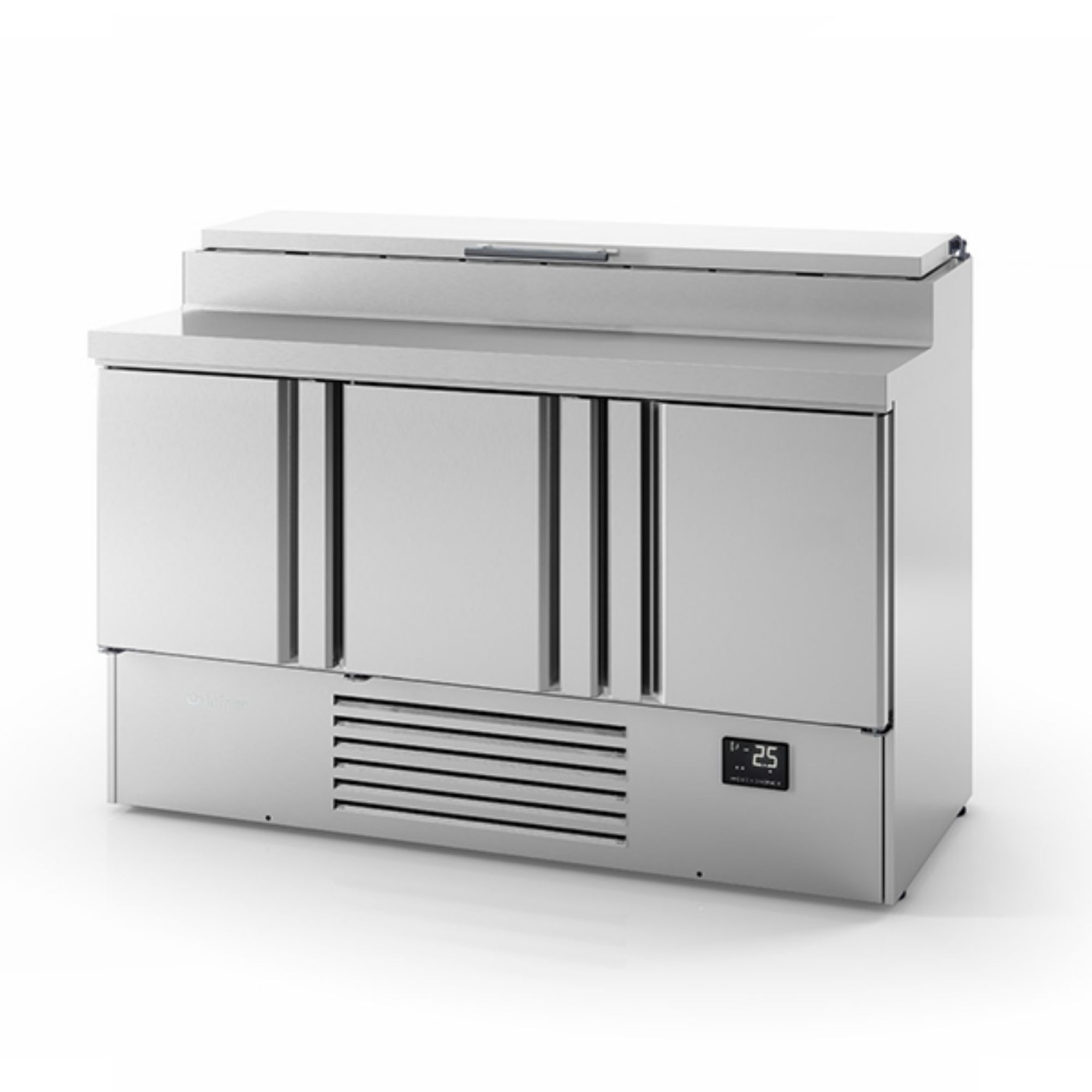 Picture of INFRICO 3 DR Compact GN Prep Counter w/ Raised Collar 355L - ME1003EN