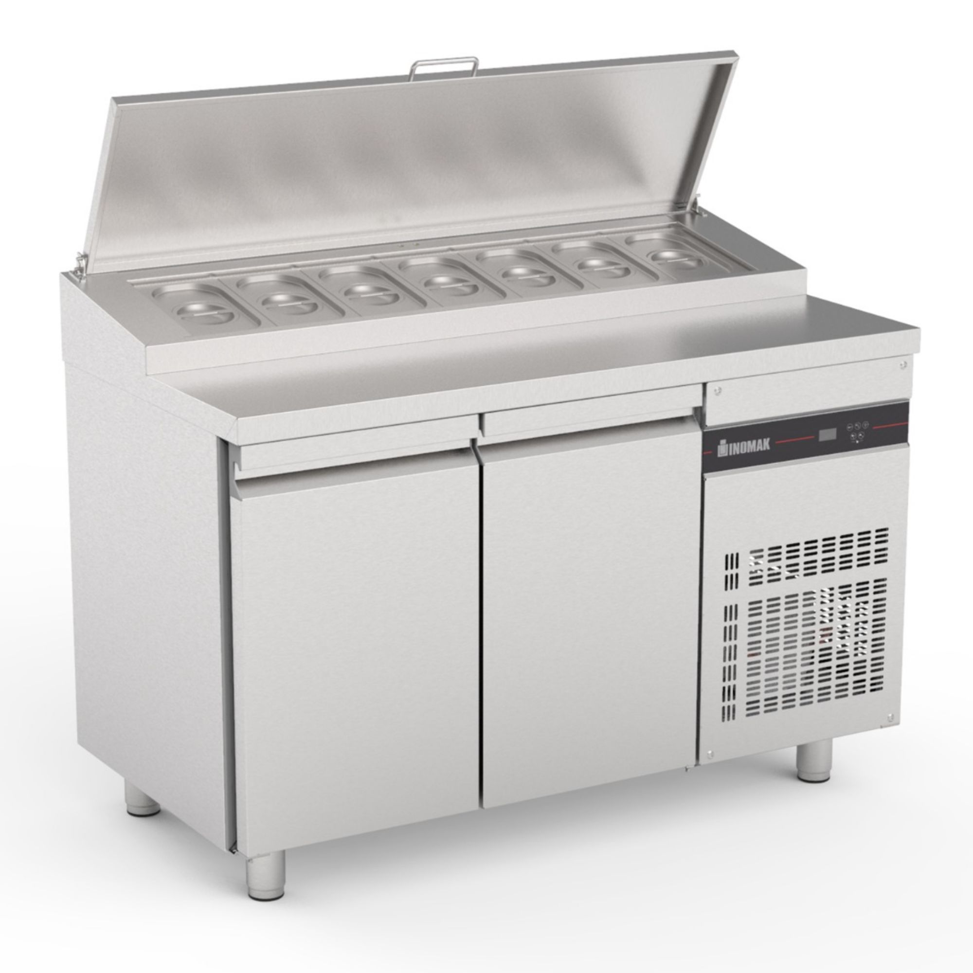 Picture of INOMAK Double Hinged Door Gastronorm Prep Counter With Raised Collar - ZPZP99