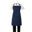 Picture of Southside Short Length Bib Apron Denim Blue with Tan Ties - BA158