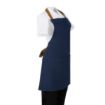 Picture of Southside Short Length Bib Apron Denim Blue with Tan Ties - BA158
