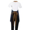 Picture of Southside Short Length Bib Apron Denim Blue with Tan Ties - BA158