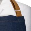 Picture of Southside Short Length Bib Apron Denim Blue with Tan Ties - BA158