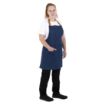 Picture of Southside Short Length Bib Apron Denim Blue with Tan Ties - BA158