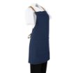 Picture of Southside Short Length X-Cross Back Bib Apron Denim Blue with Tan Ties - BA159