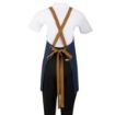 Picture of Southside Short Length X-Cross Back Bib Apron Denim Blue with Tan Ties - BA159