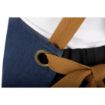 Picture of Southside Short Length X-Cross Back Bib Apron Denim Blue with Tan Ties - BA159