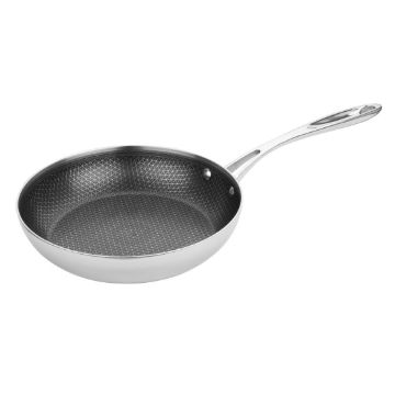 Picture of Vogue Tri-Shield Stainless Steel Frying Pan with Clad Coating 24cm