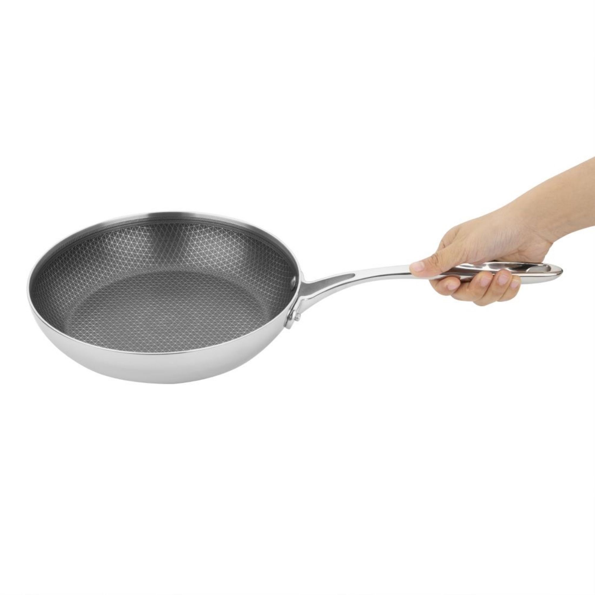 Picture of Vogue Tri-Shield Stainless Steel Frying Pan with Clad Coating 24cm