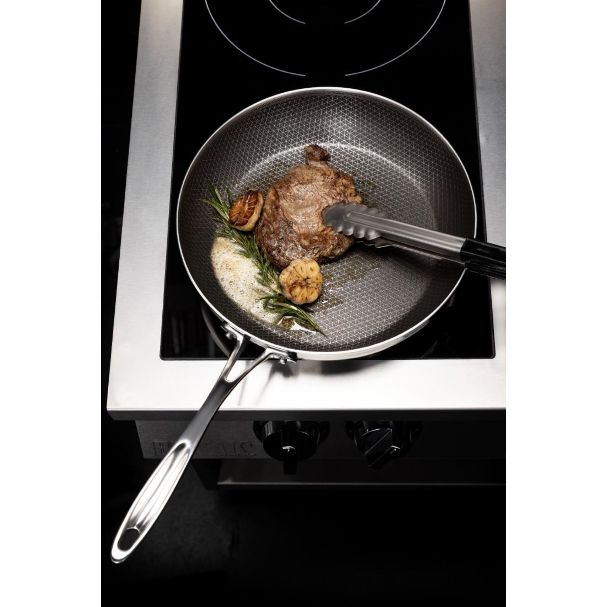 Picture of Vogue Tri-Shield Stainless Steel Frying Pan with Clad Coating 20cm