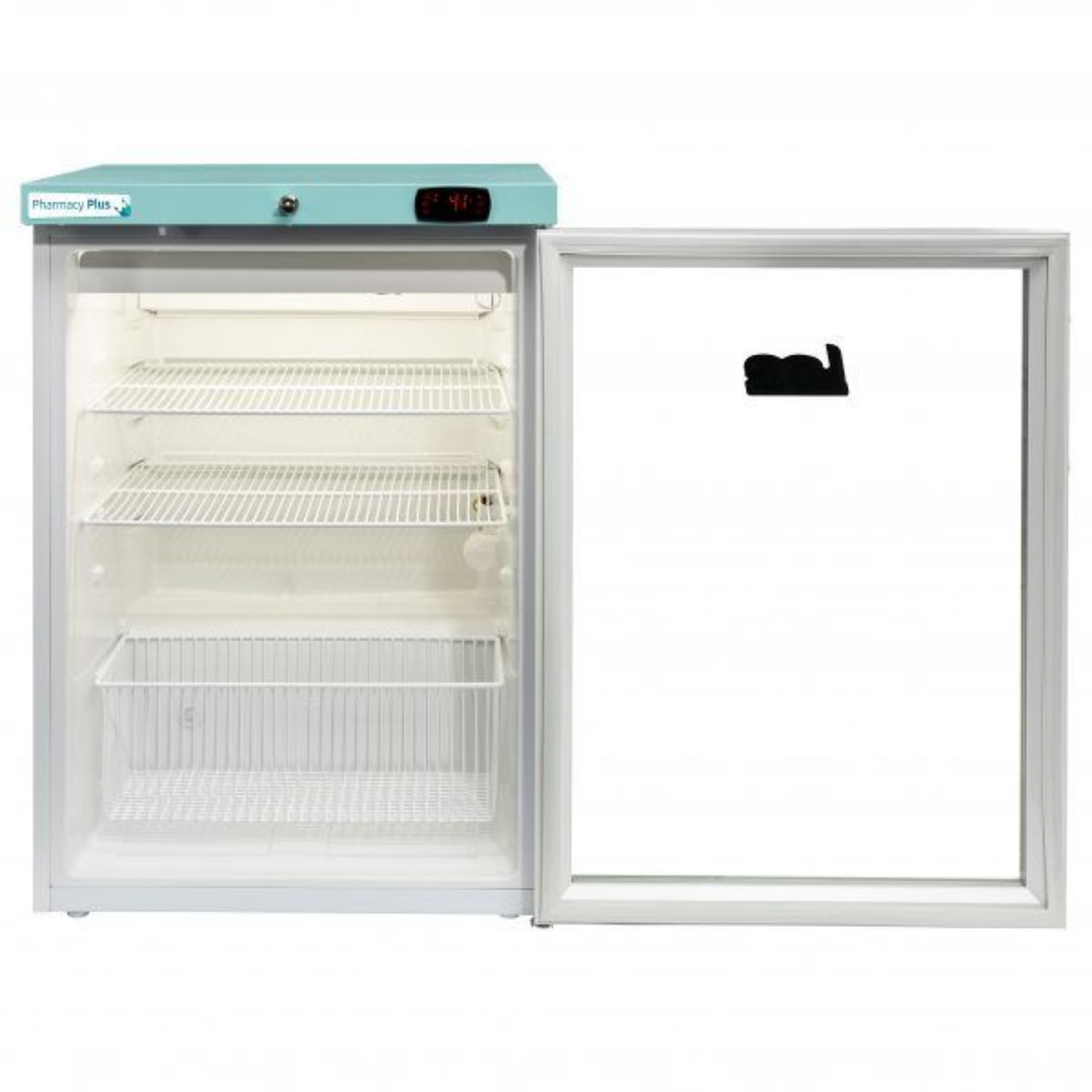 Picture of LEC Medical PPGR158BT-UK Glass Single Door Pharmacy Plus Bluetooth Enabled Countertop Refrigerator, 158 Litres
