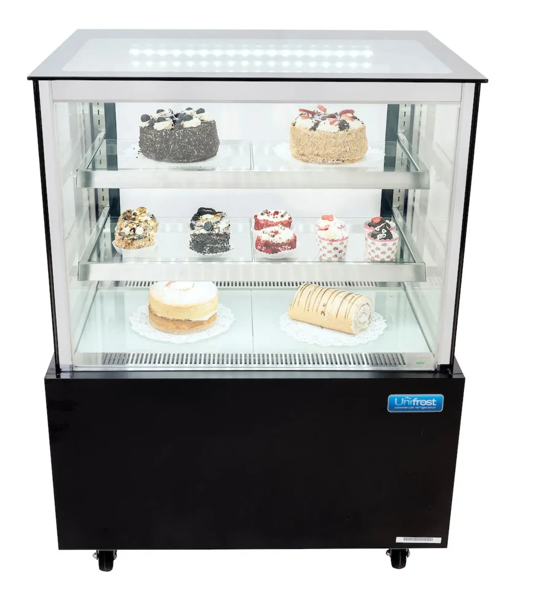 Picture of Unifrost HGP90B Black Square Cake Display Fridge - HGP90