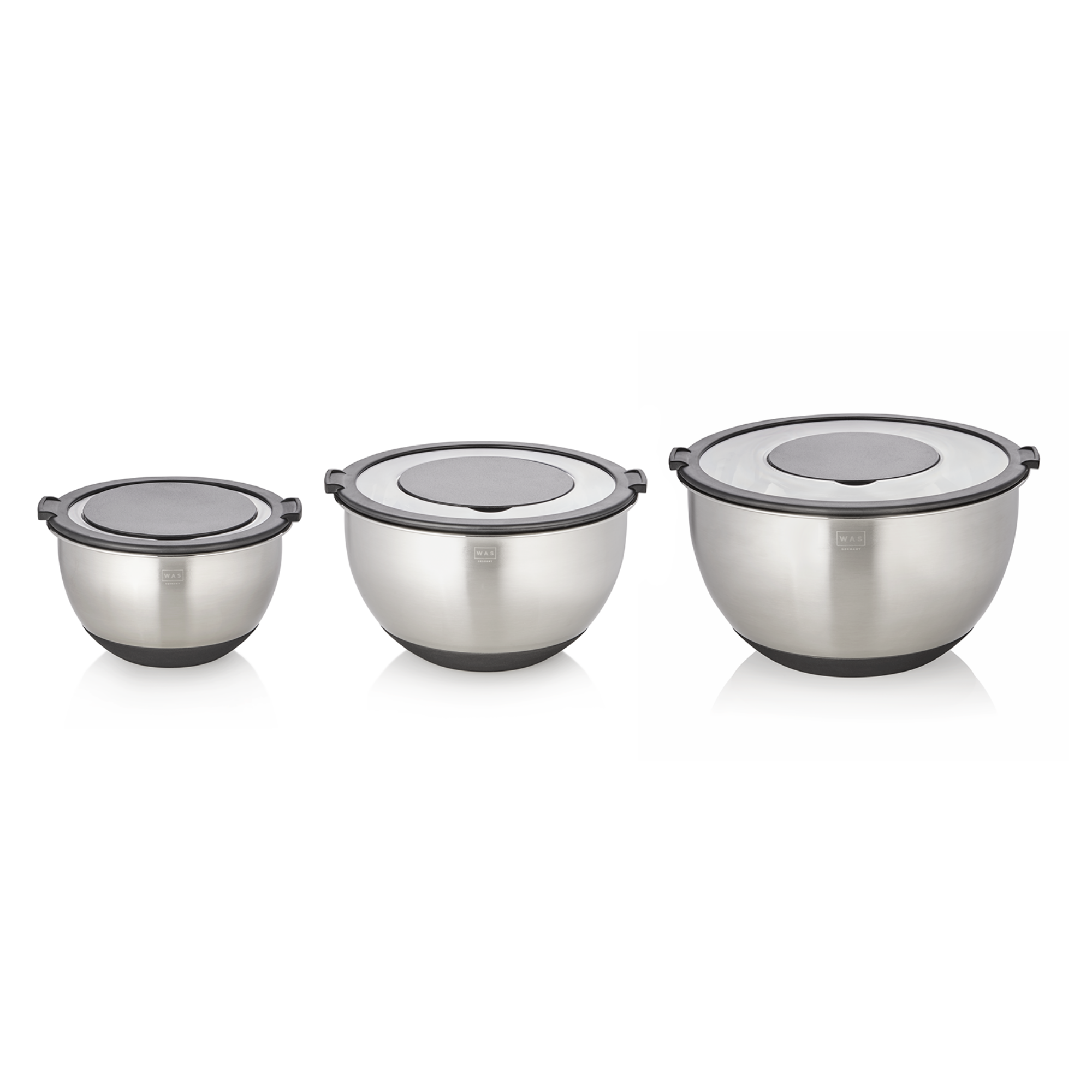 Picture of Cucina Bowl Set Chrome Nickel Steel Non-Slip Bottom Pack of 3 - 1712003