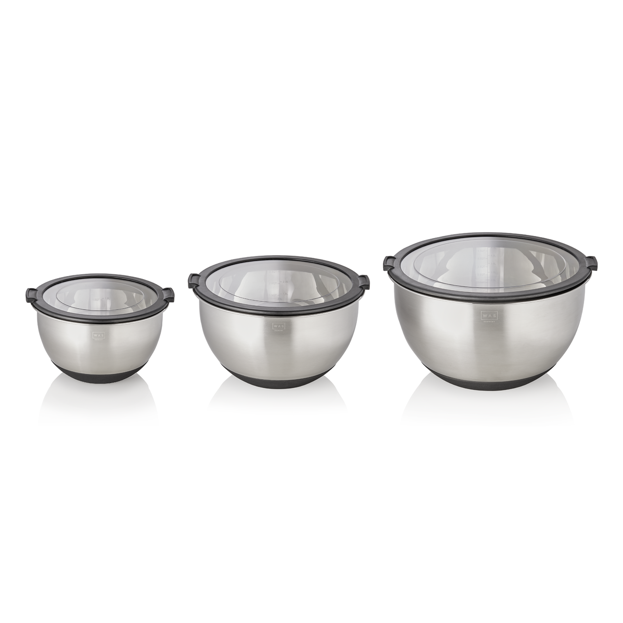 Picture of Cucina Bowl Set Chrome Nickel Steel Non-Slip Bottom Pack of 3 - 1711003