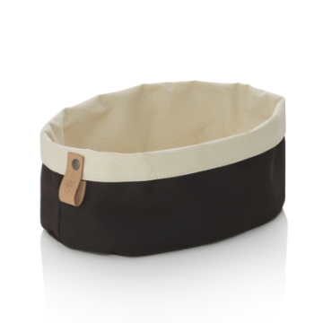 Picture of Was Germany Bread Bag, Reversible Cotton, Black/Cream, 25x18x12 cm