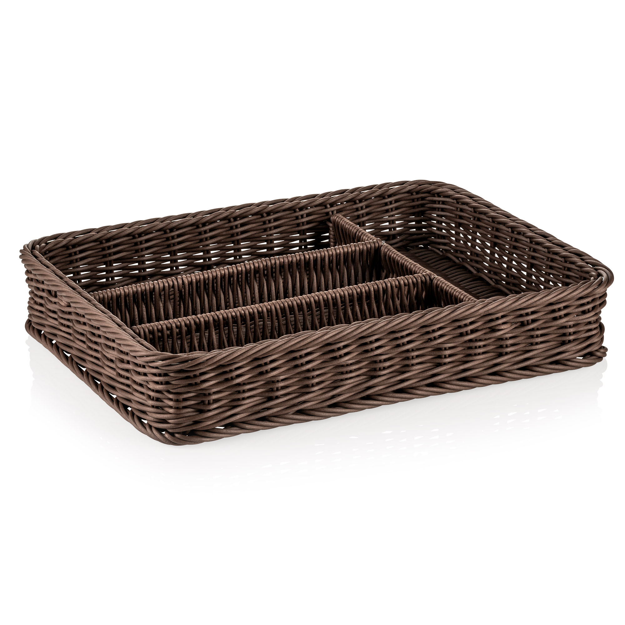 Picture of Weaver Pro Cutlery Basket 40 x 30 x 6.5 cm Brown Polypropylene - 5078140