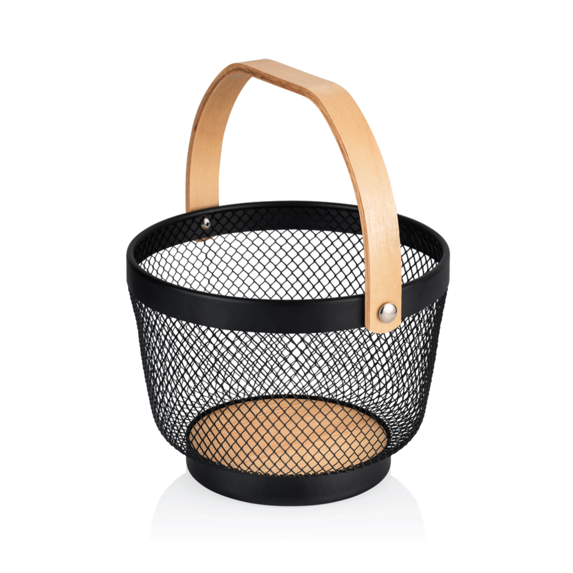 Picture of Was Germany Buffet Basket Black Metal/Wood 28 x 27 x 18.5 cm - 1415028