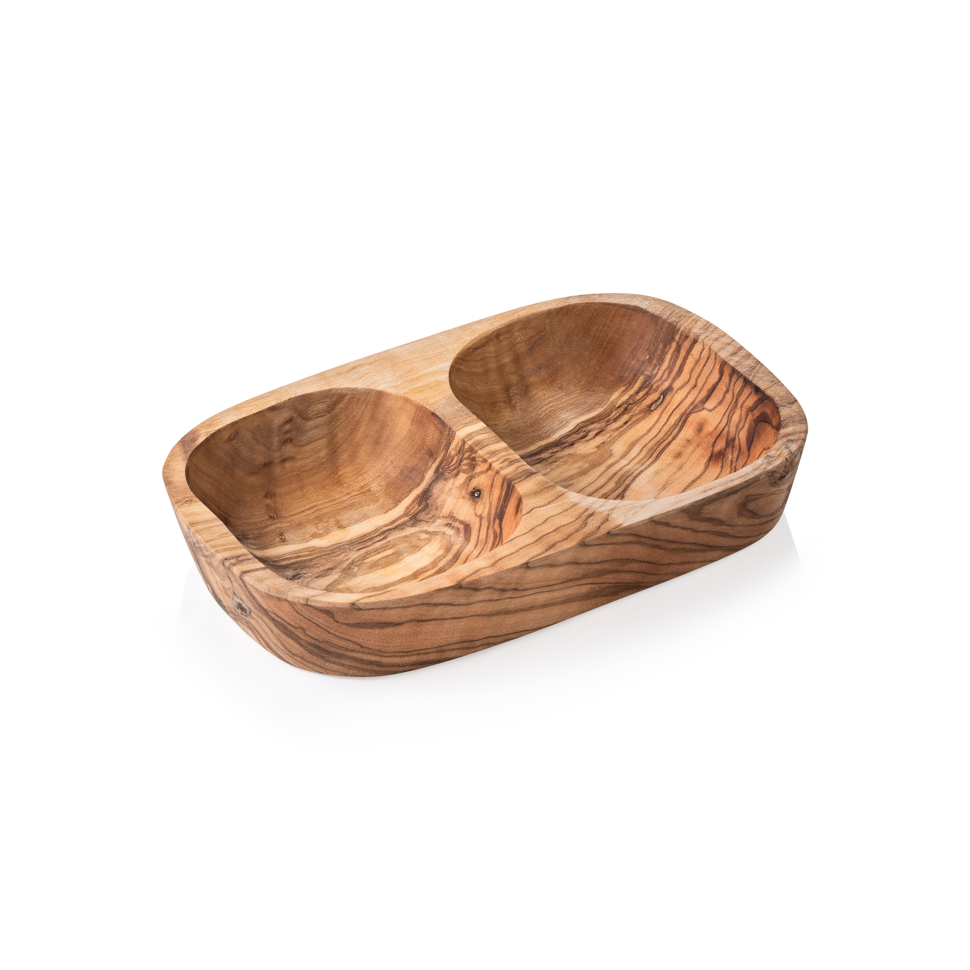 Picture of Pure Olive Double Bowl, Olive Wood, 18 x 9 x 3.5 cm - 1851018