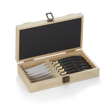 Picture of Carlos Steak Knife Set, Blade Steel 420, Pakka Wood Handle, Pack of 6