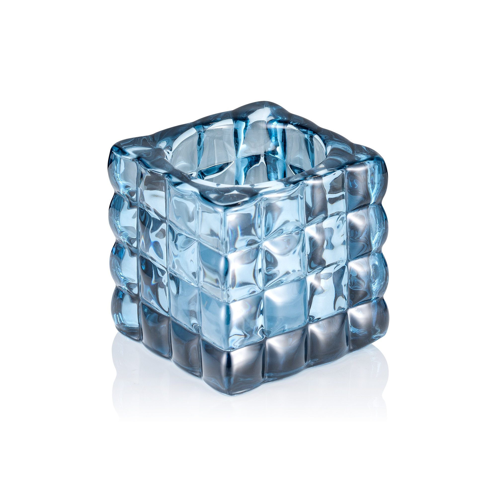 Picture of YUYU Cube LED Table Lamp Steel Blue Glass 8x8x8 cm - 4113008