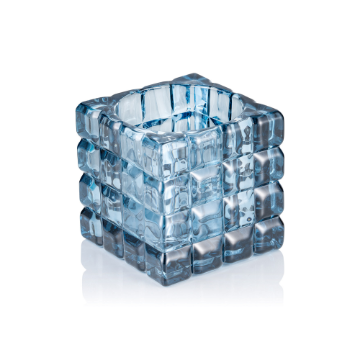 Picture of YUYU Cube LED Table Lamp Steel Blue Glass Pack of 15