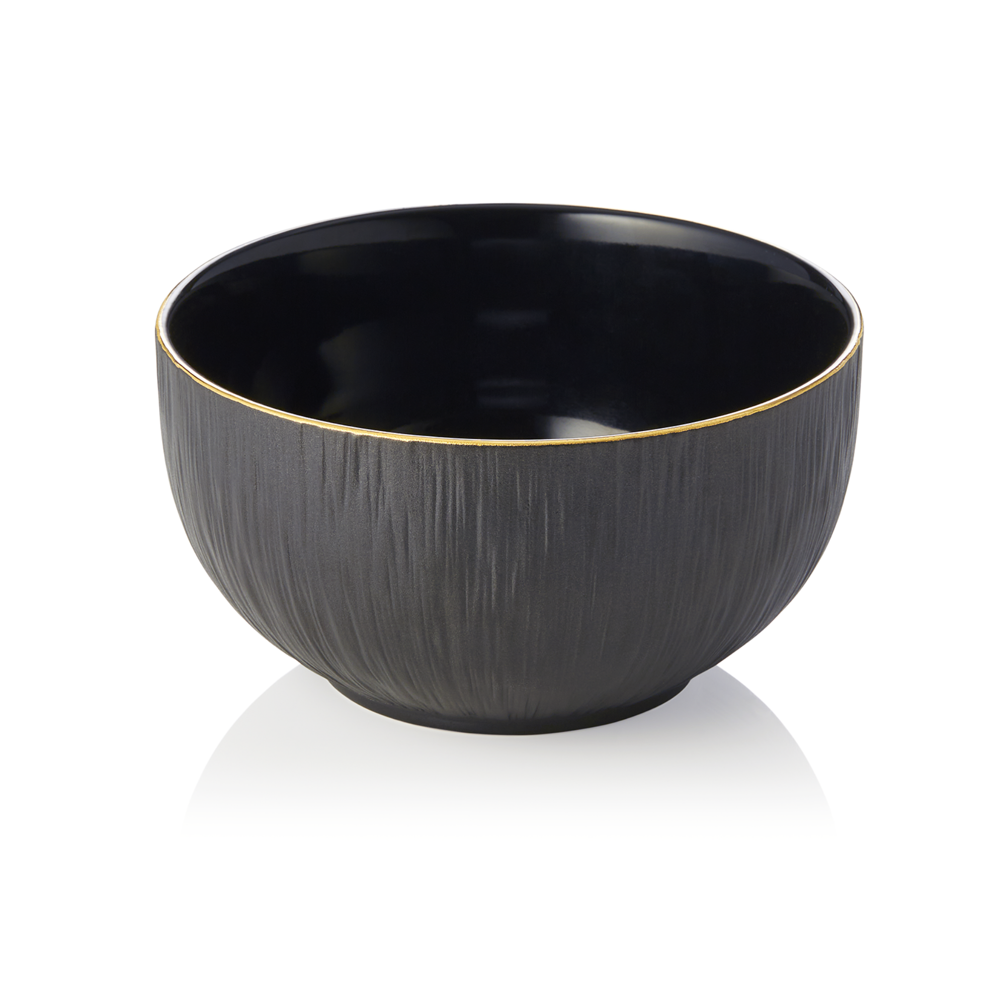 Picture of Maya Kuro Porcelain Bowl Set, Dia 15 cm, 750 ml, Black, Pack of 4 - 4851615