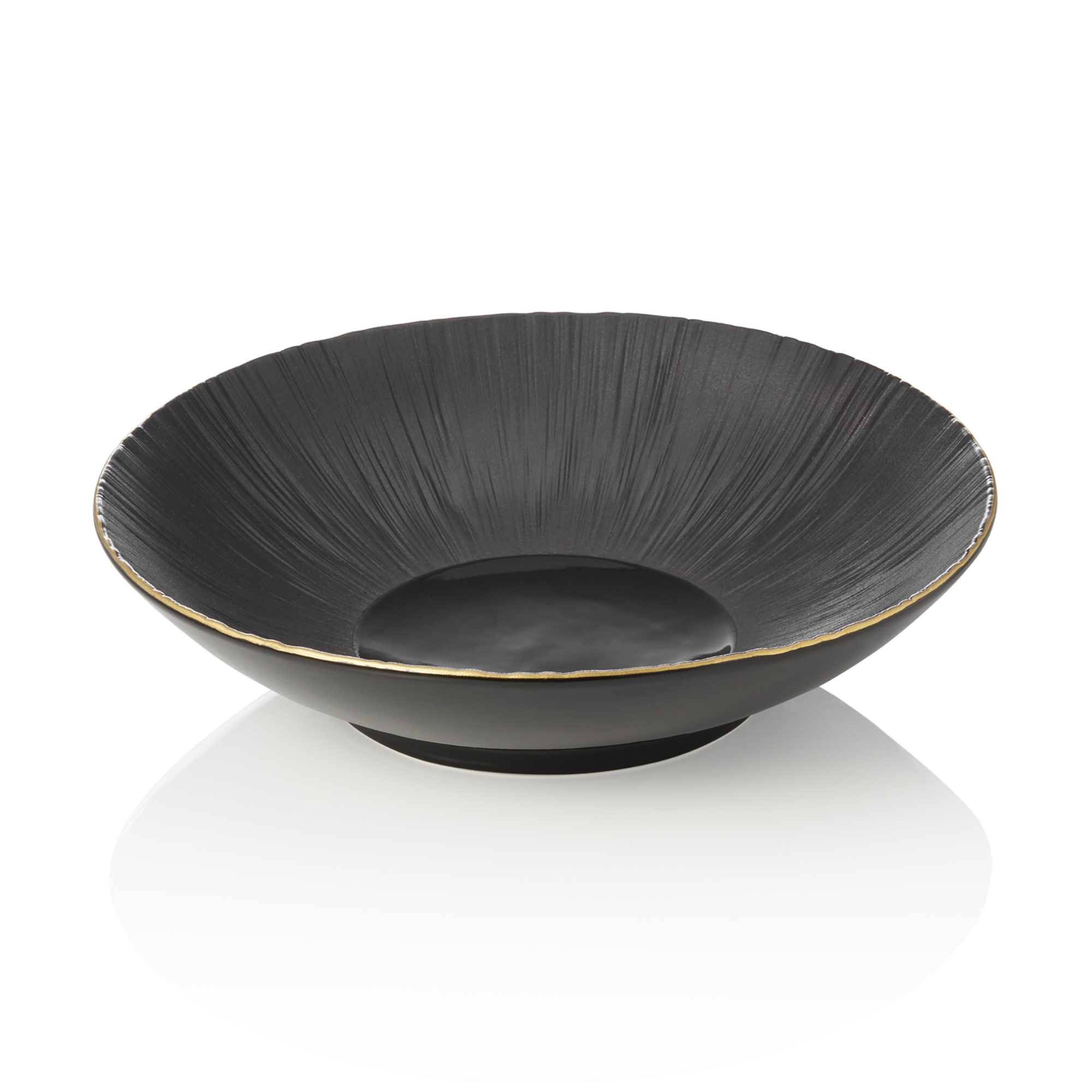 Picture of Maya Kuro Porcelain Bowl Set, Deep, Dia 26.5 cm, 1.3 L, Black, Pack of 2 - 4851526