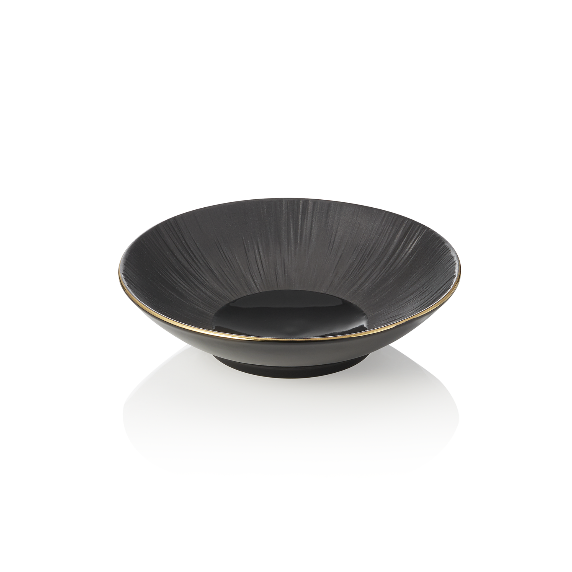 Picture of Maya Kuro Porcelain Bowl Set, Gold Rim, Dia 19 cm, 0.5 L, Pack of 4 - 4851519