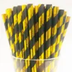 Picture of Gold Black Stripe Bio Paper Straw 8'' X 250 - 77767160