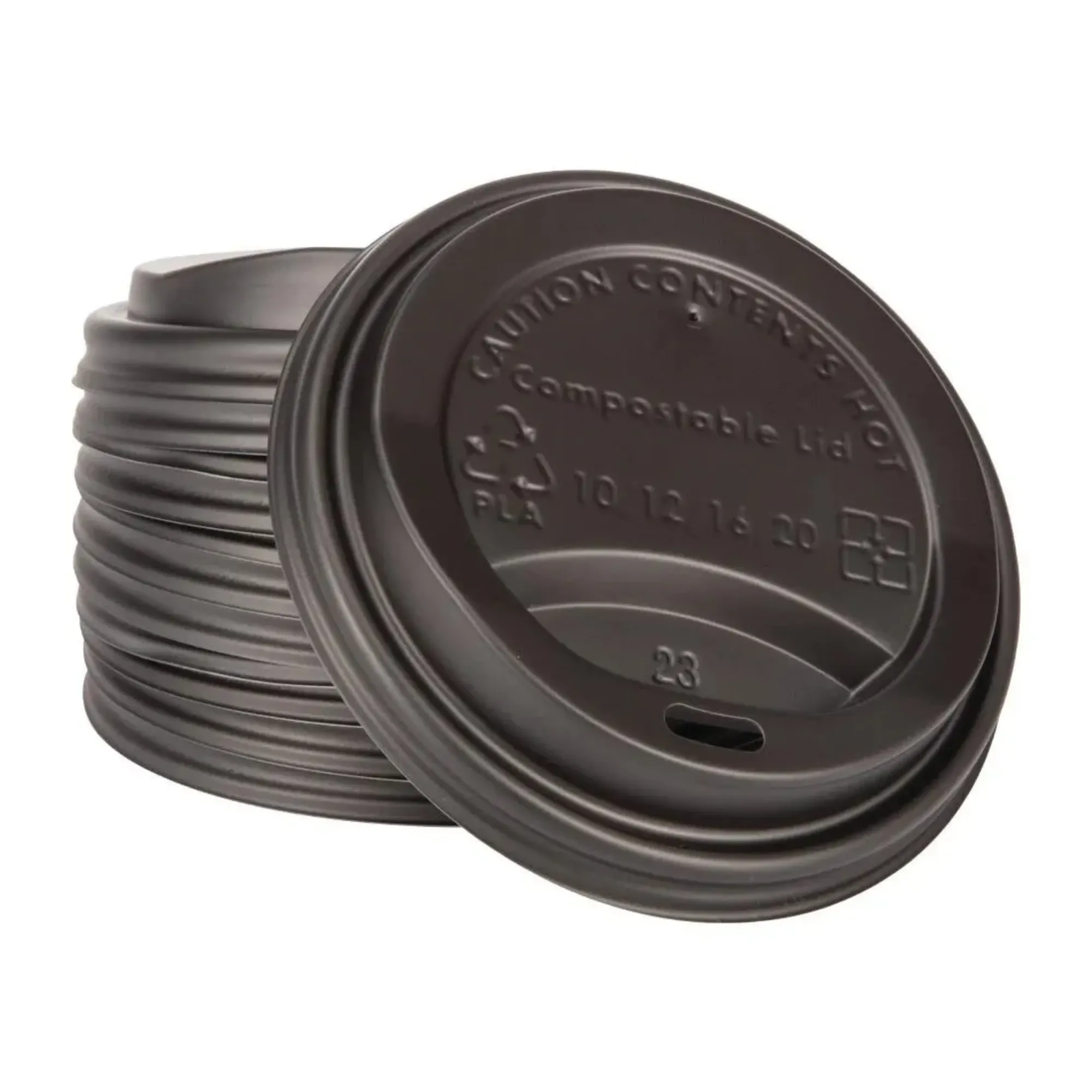 Picture of 12/16oz Black 89mm Compostable Lid X1000