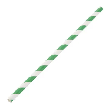 Picture of Bio Straws Green Stripe Paper 8'' X 250