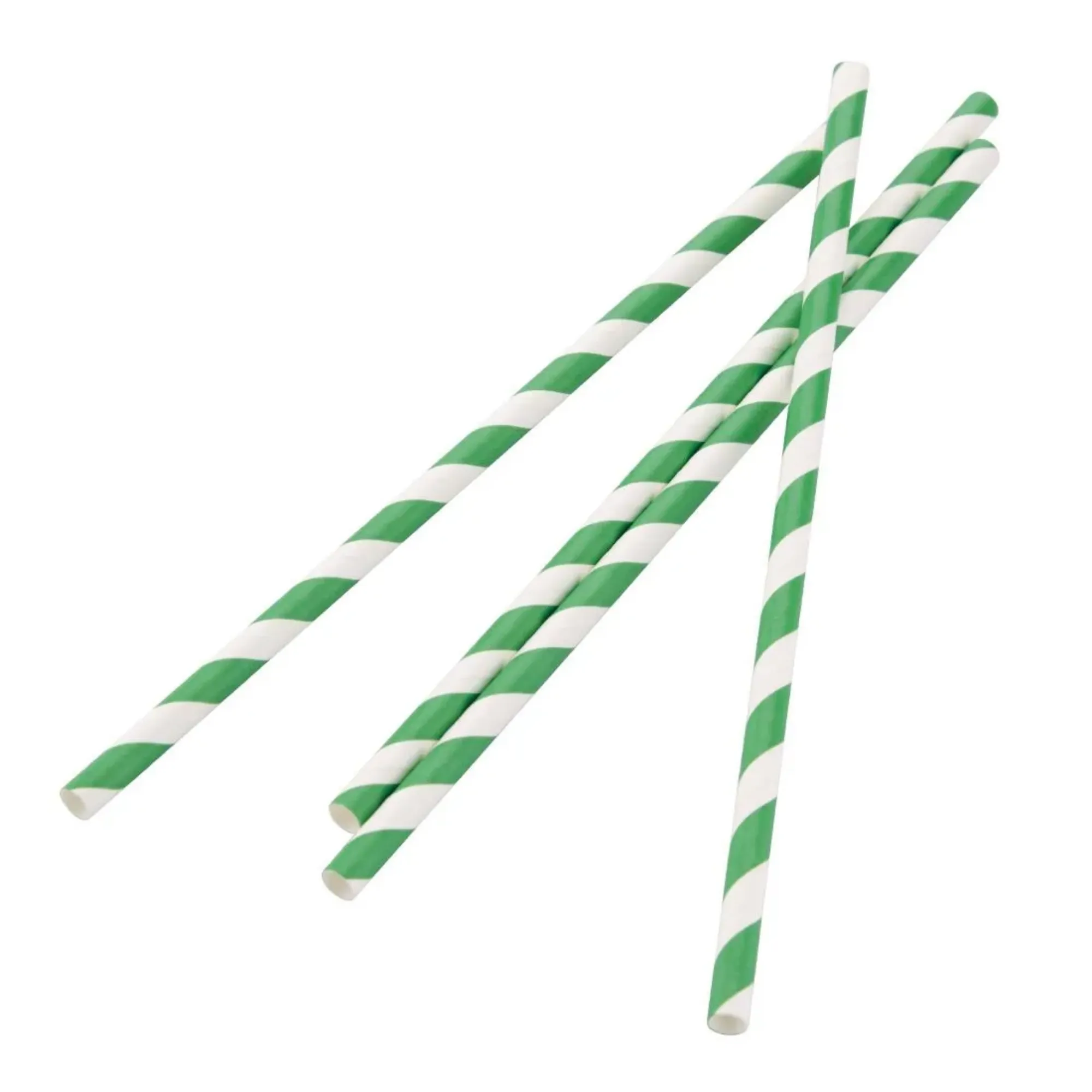 Picture of Bio Straws Green Stripe Paper 8'' X 250