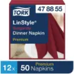 Picture of Tork Linstyle Burgundy 8 Fold Dinner Napkin X 600 - 05967179