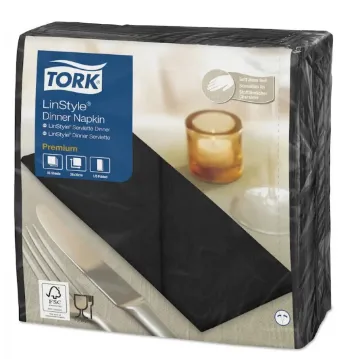 Picture of Tork Linstyle Black 8 Fold Napkin X 600