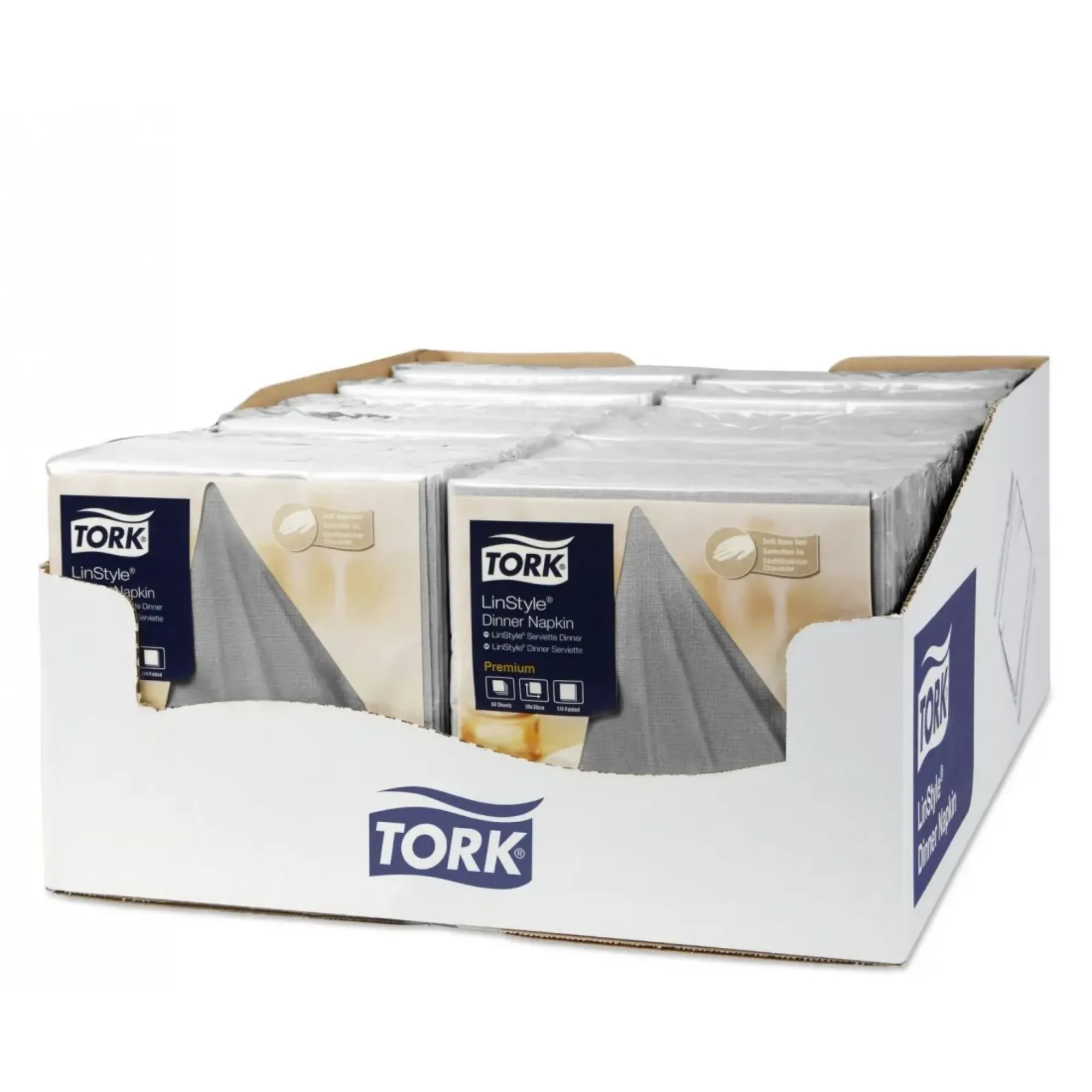 Picture of Tork Linstyle Grey Napkins 4 Fold X 600