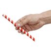 Picture of Fiesta Compostable Bubble Tea Straw Red & White 12x210mm (150 Pack) - HU368