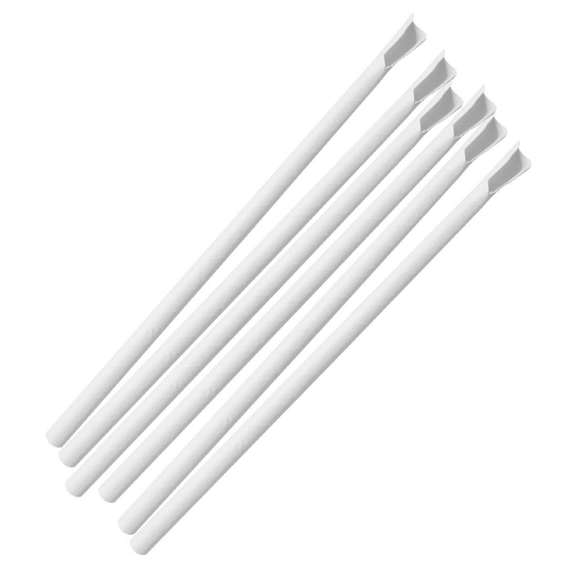 Picture of Fiesta Compostable Paper Spoon Straw White 210x8mm (250 Pack)