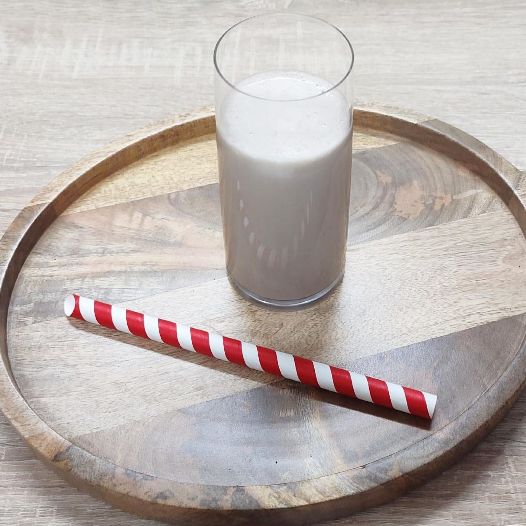 Picture of Fiesta Compostable Bubble Tea Straw Red & White 12x210mm (150 Pack)