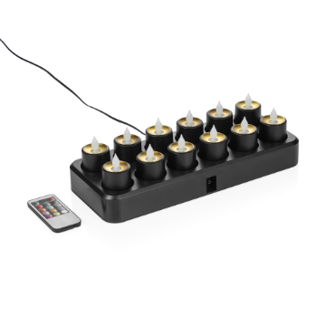 Picture of YUYU LED Tea Lights Multi-Color, Rechargeable, Pack of 3