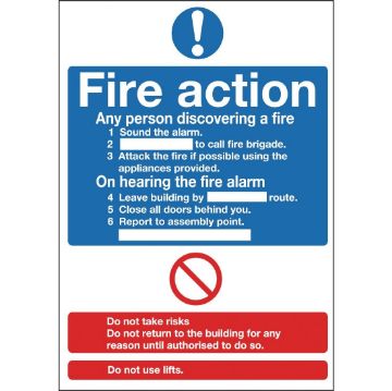 Picture of Fire Action Sign